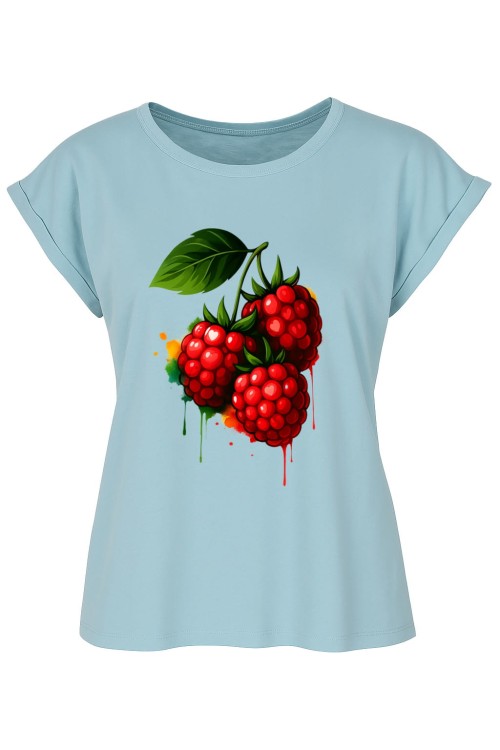 Raspberries Blue Mint Ladies Extended Shoulder Tee.jpg