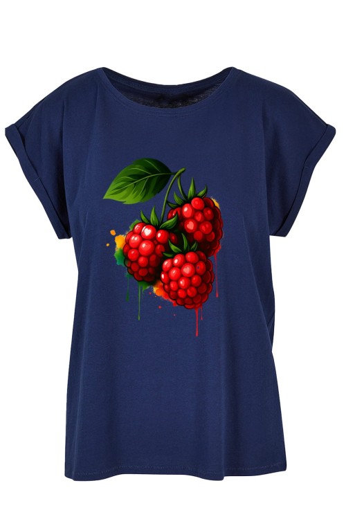 Raspberries Navy Ladies Extended Shoulder Tee.jpg