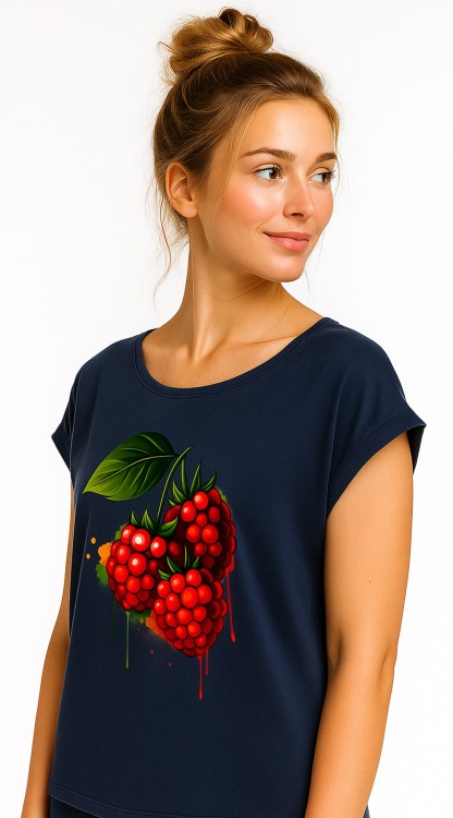 Raspberries Navy Ladies Extended Shoulder Tee_2.jpg
