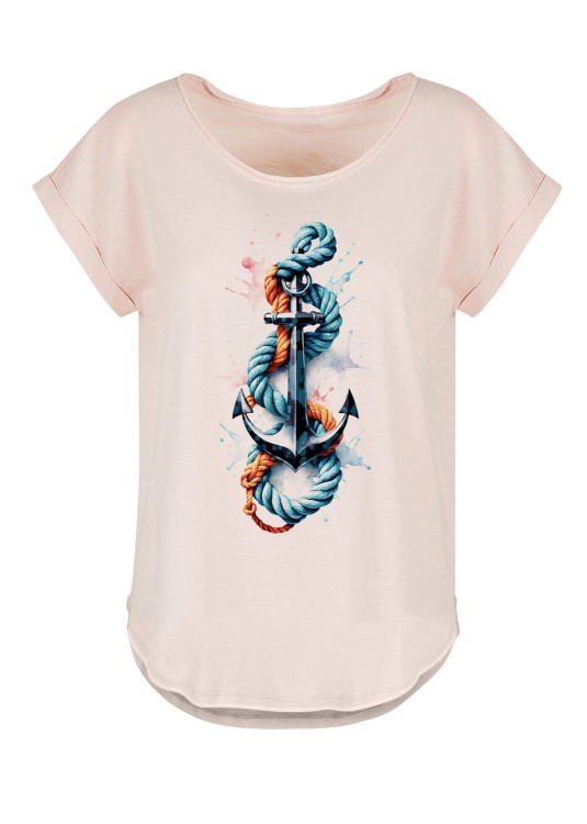 let's sail Pink Ladies Long Slub Tee Front.jpg