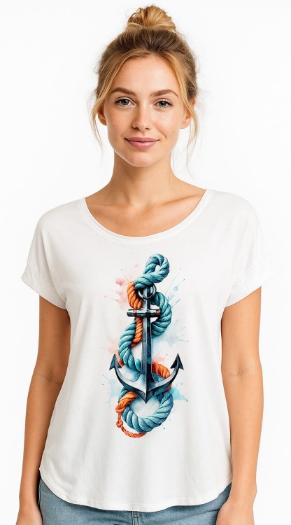 let's sail White Ladies Long Slub Tee Front_1.jpg