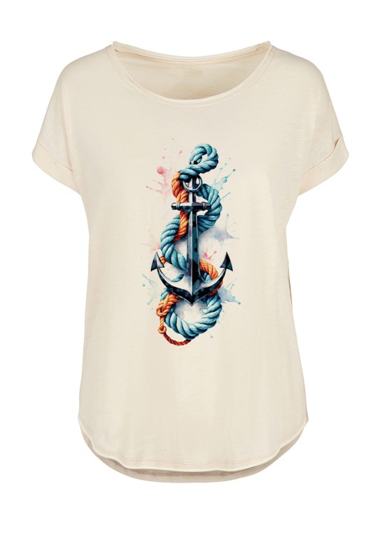 let's sail White Sand Ladies Long Slub Tee Front.jpg