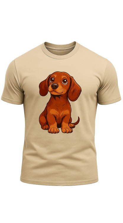 Dachshund T-Shirt HC Sand Front1.jpg