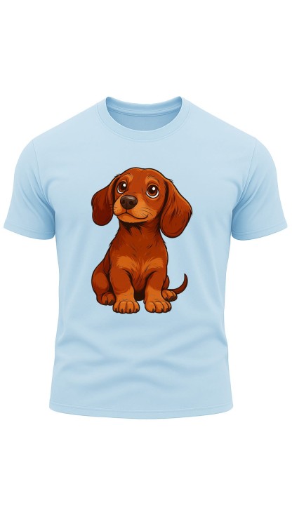 Dachshund T-Shirt HC Sky Front1.jpg