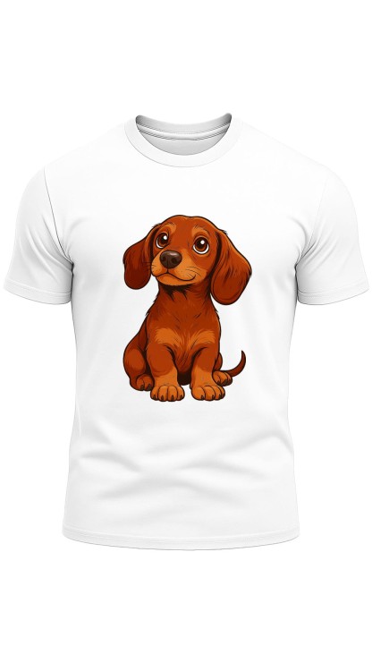 Dachshund T-Shirt HC White Front1.jpg