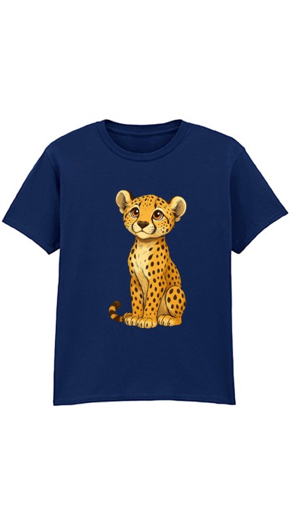 Cheetah Navy  Kids T-Shirt.jpg