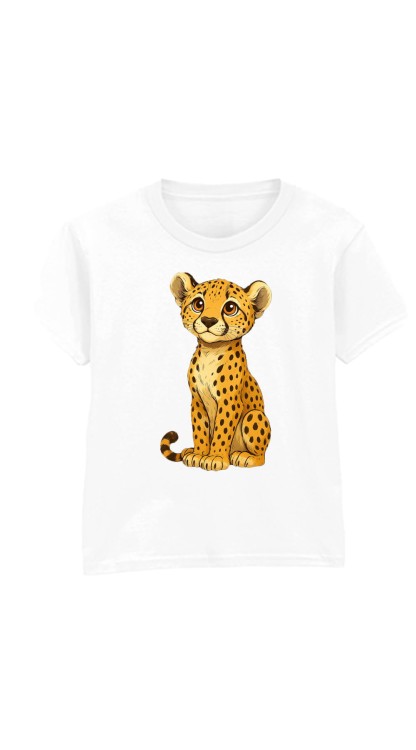 Cheetah White Kids T-Shirt.jpg