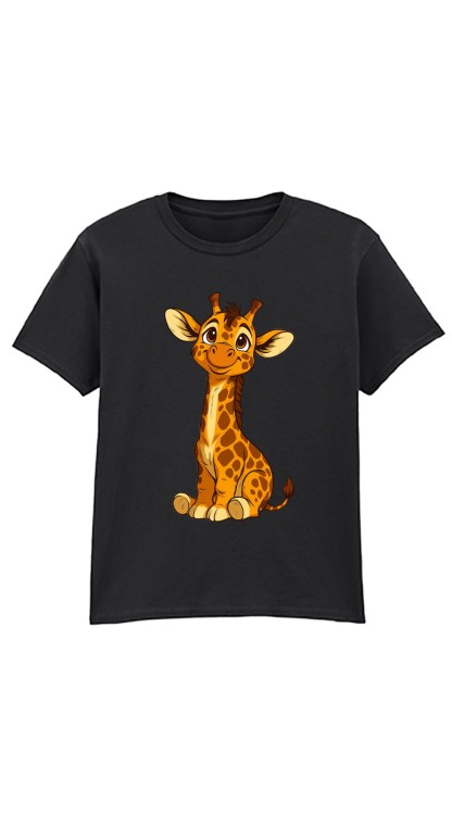 Giraffe Black Kids T-Shirt.jpg
