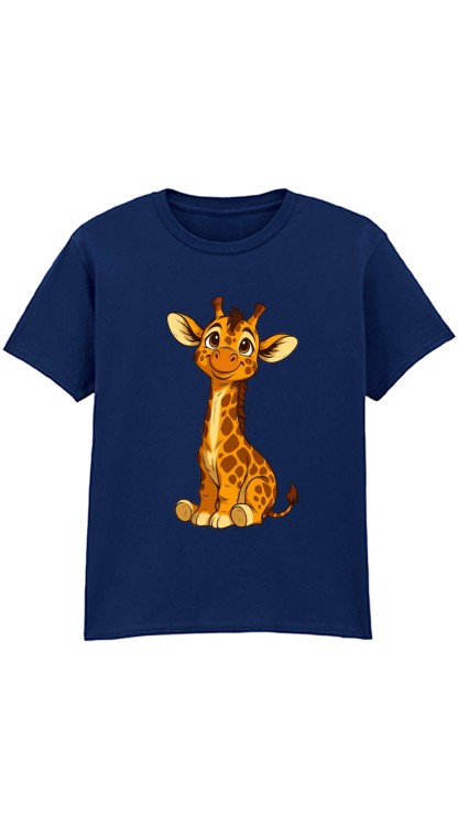 Giraffe Navy  Kids T-Shirt.jpg