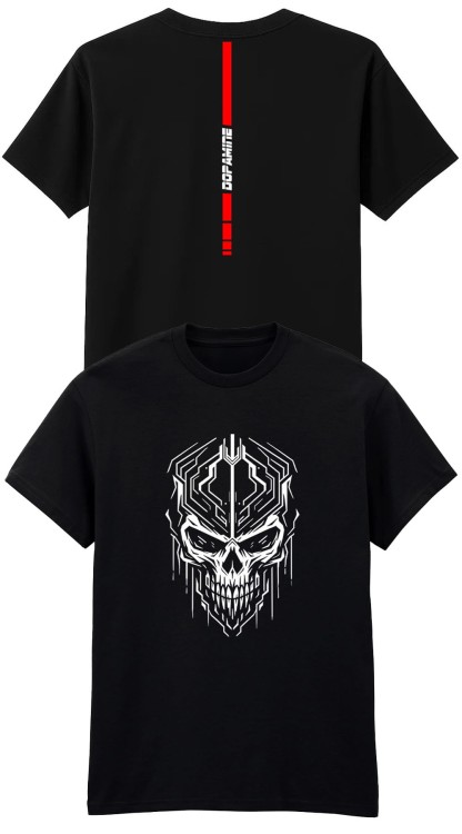 Cyber Skull T-Shirt Black Front Back.jpg
