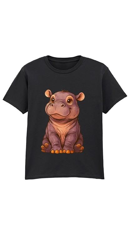 Hippo Black Kids T-Shirt.jpg