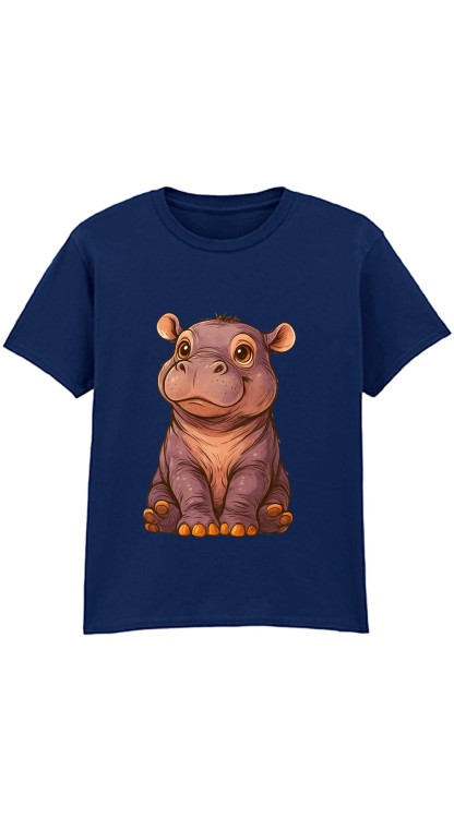 Hippo Navy  Kids T-Shirt.jpg