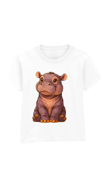 Hippo White Kids T-Shirt.jpg