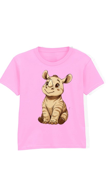 Rhino_1 Pink Kids T-Shirt.jpg