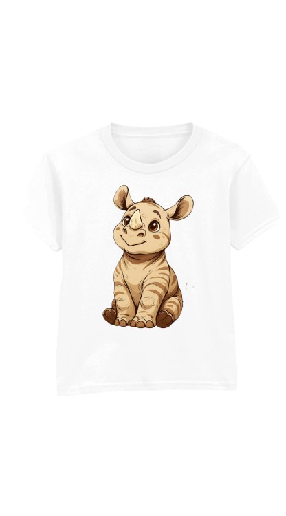 Rhino_1 White Kids T-Shirt.jpg