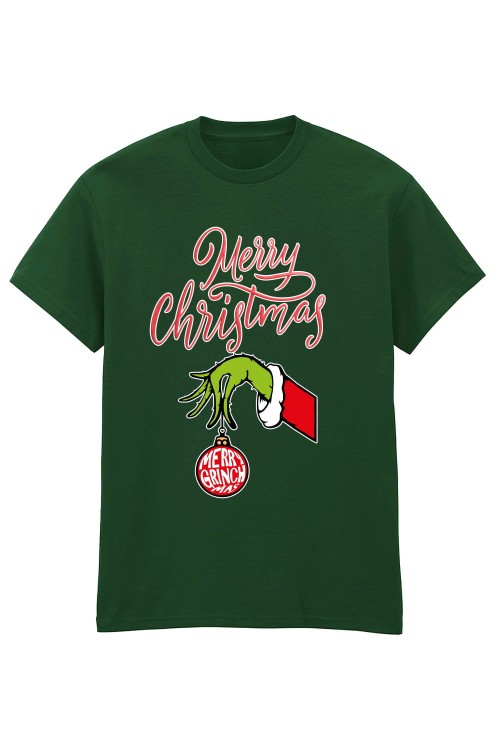 Merry Grinch mas Bottle Green T-Shirt.jpg