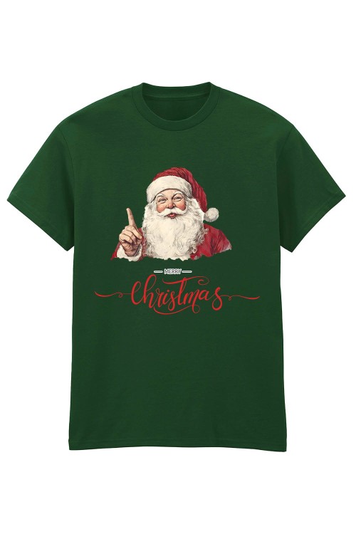 Santa Christmas Bottle Green T-Shirt.jpg