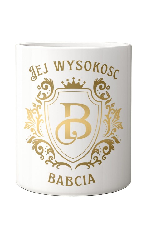 Jej wysokość babcia Kubek 300 ml Biały ucho prawo połprofil_1.jpg