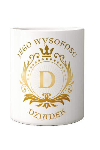 Jego wysokość Kubek 300 ml Biały front.jpg