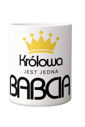 Królowa jest jedna Kubek 300 ml Biały ucho prawo połprofil_1.jpg