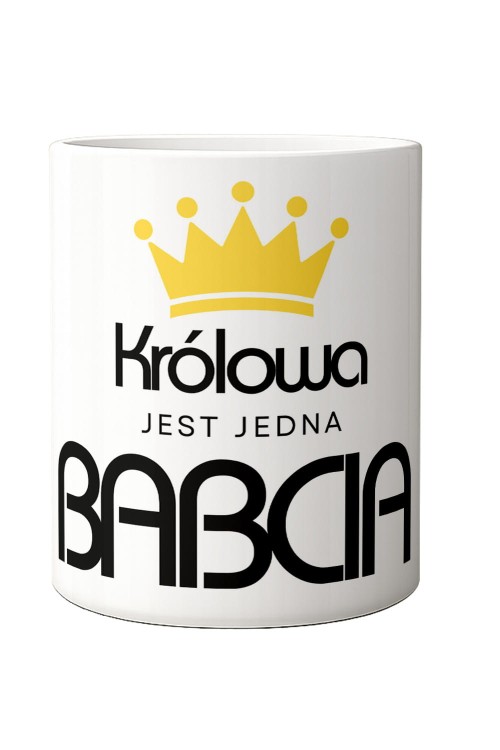 Królowa jest jedna Kubek 300 ml Biały ucho prawo połprofil_1.jpg