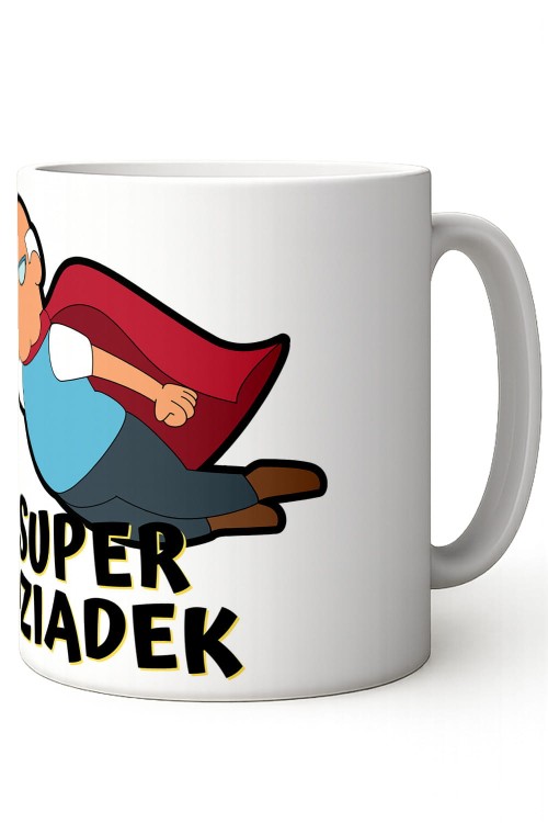 Super Dziadek Kubek 300 ml Biały ucho prawo połprofil.jpg