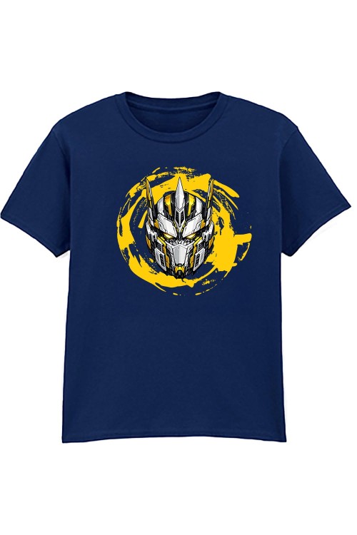Roboface Yellow  kids T-shirt Navy.jpg