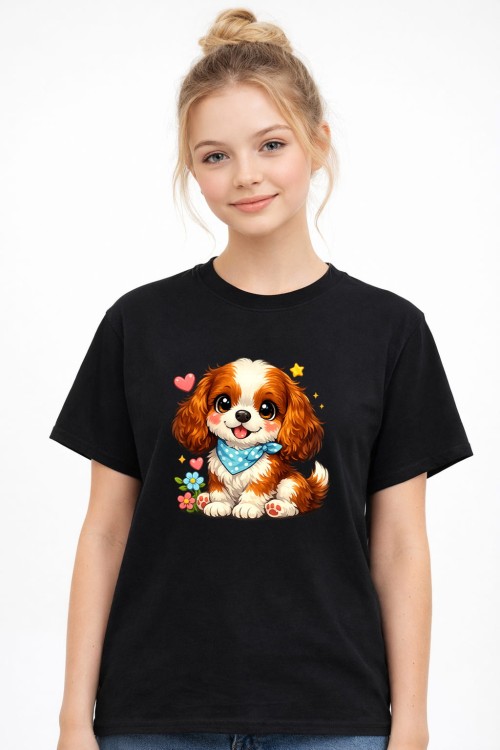Sweet Spaniel Kids T-Shirt Black_L.jpg
