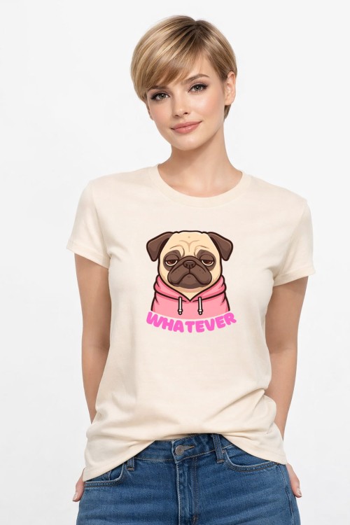 PUG Whatever T-Shirt  Sand _L.jpg