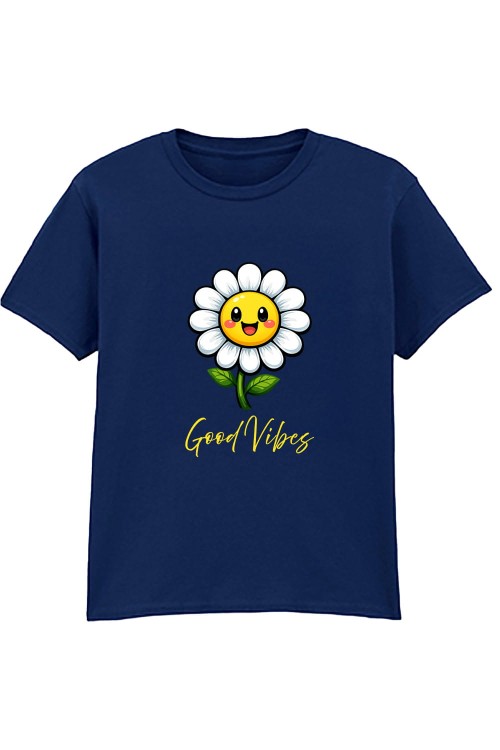 Smily Daisy T-Shirt Kids Navy.jpg