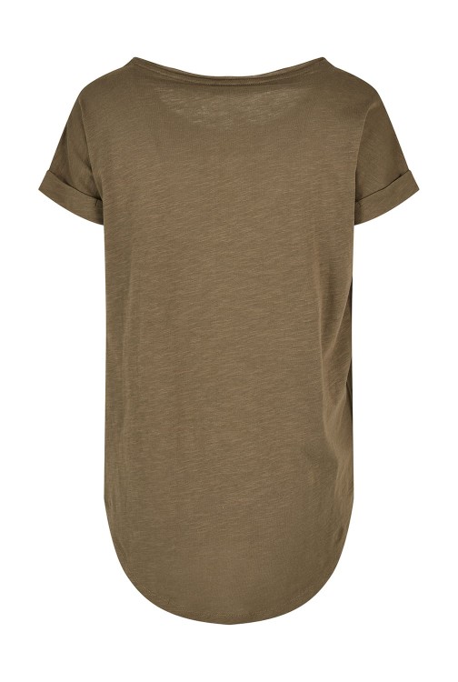 Olive Ladies Long Slub Tee back .jpg
